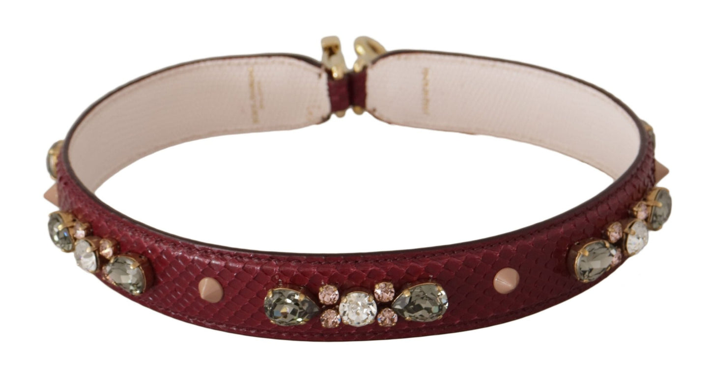 Dolce & Gabbana Elegant Python Leather Bag Strap in Bordeaux - Sandy Store ByNet