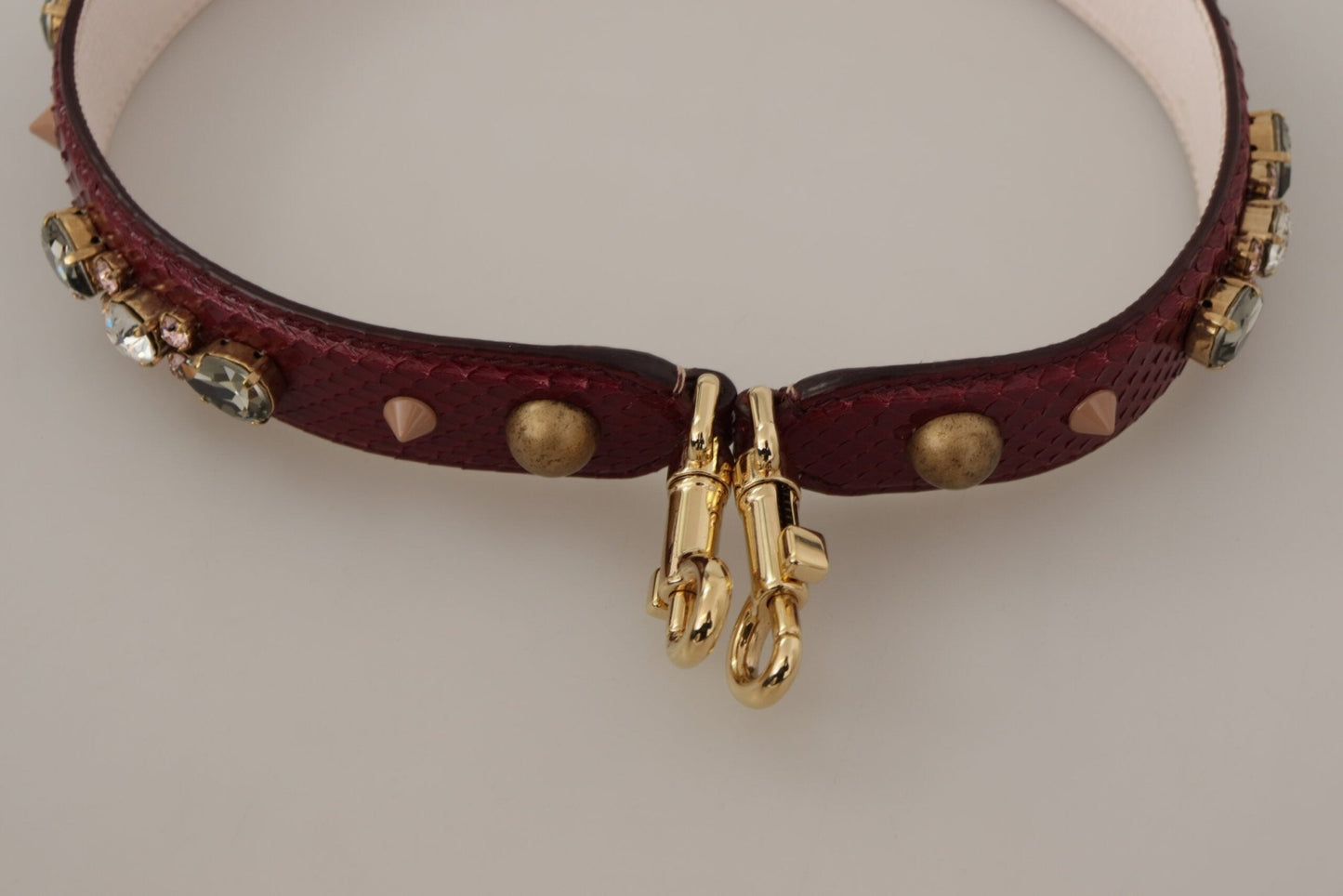 Dolce & Gabbana Elegant Python Leather Bag Strap in Bordeaux - Sandy Store ByNet