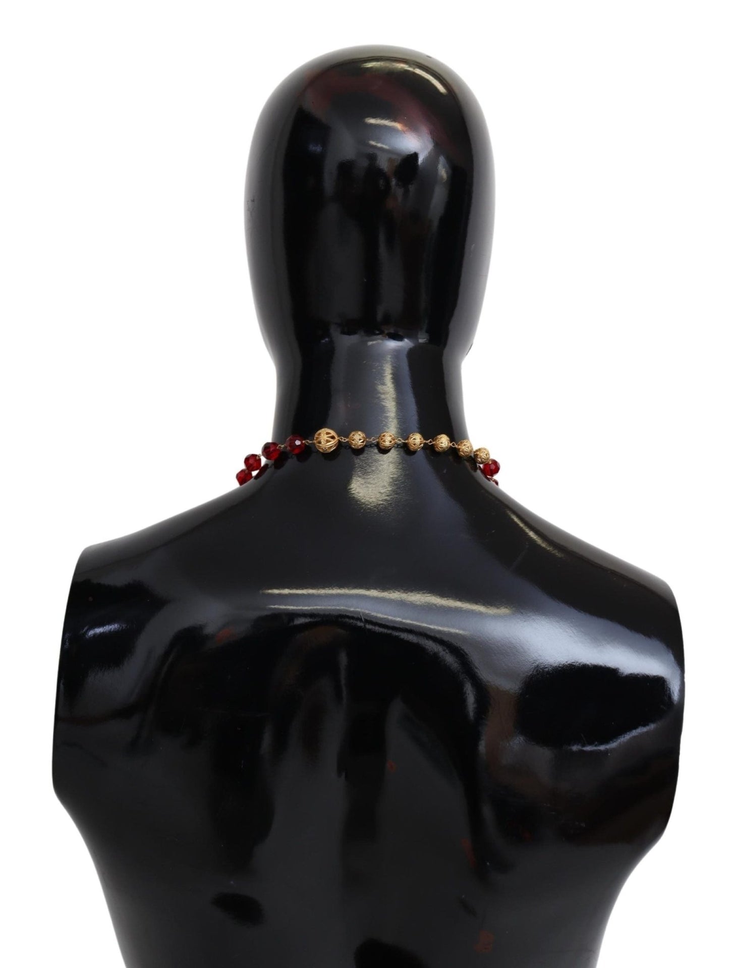 Dolce & Gabbana Elegant Red Crystal Gold - Plated Necklace - Sandy Store ByNet