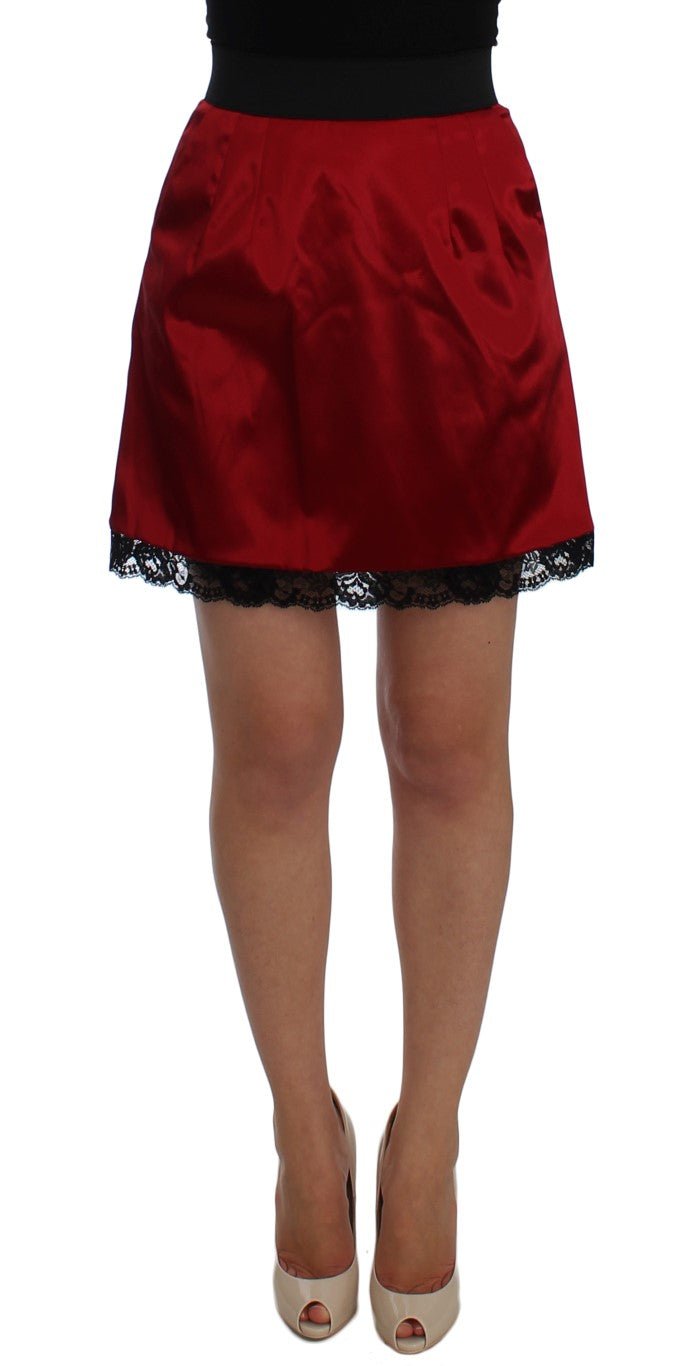 Dolce & Gabbana Elegant Red Lace High - Waist Skirt - Sandy Store ByNet