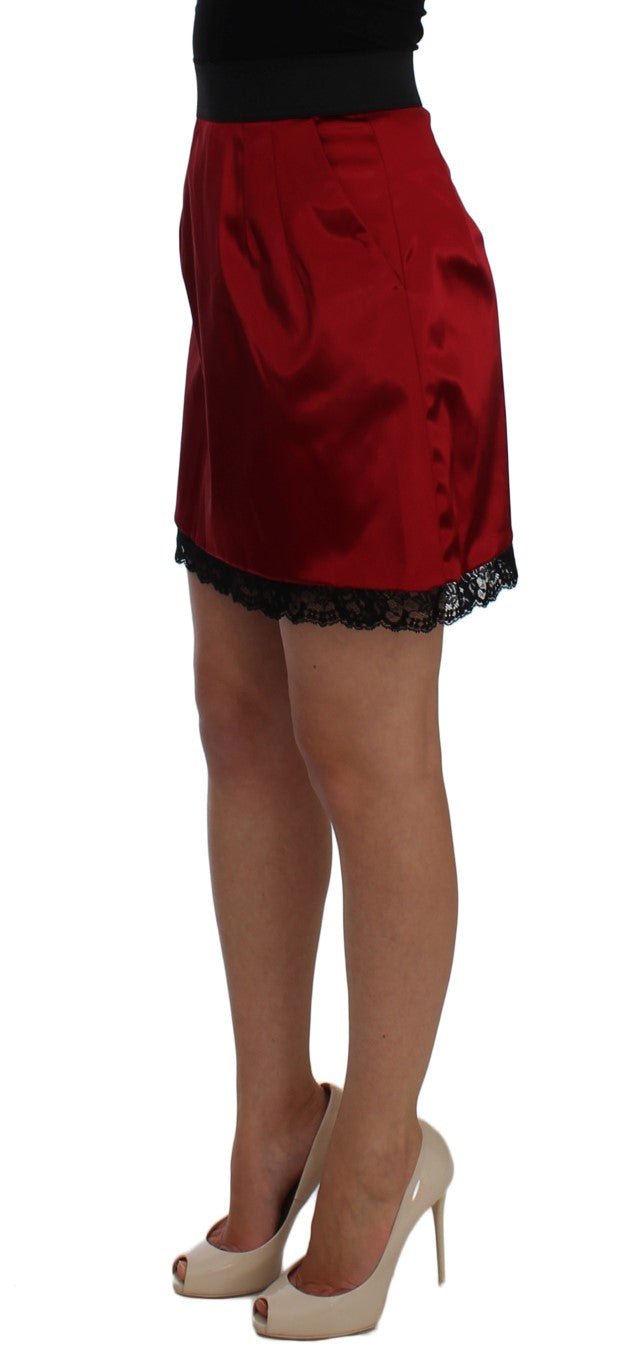 Dolce & Gabbana Elegant Red Lace High - Waist Skirt - Sandy Store ByNet