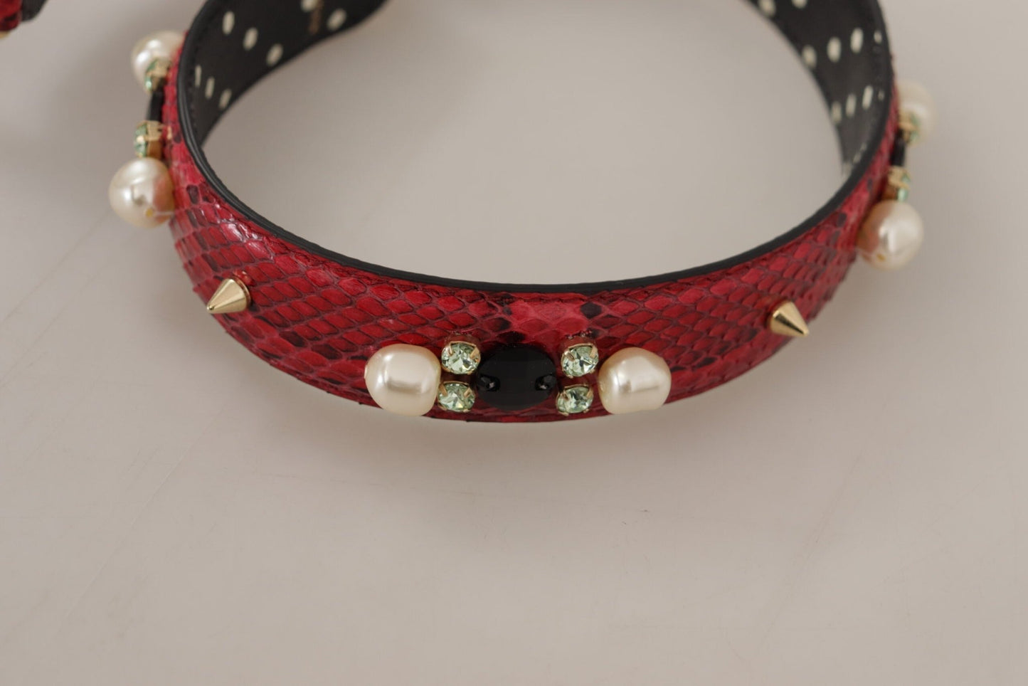 Dolce & Gabbana Elegant Red Python Leather Shoulder Strap - Sandy Store ByNet