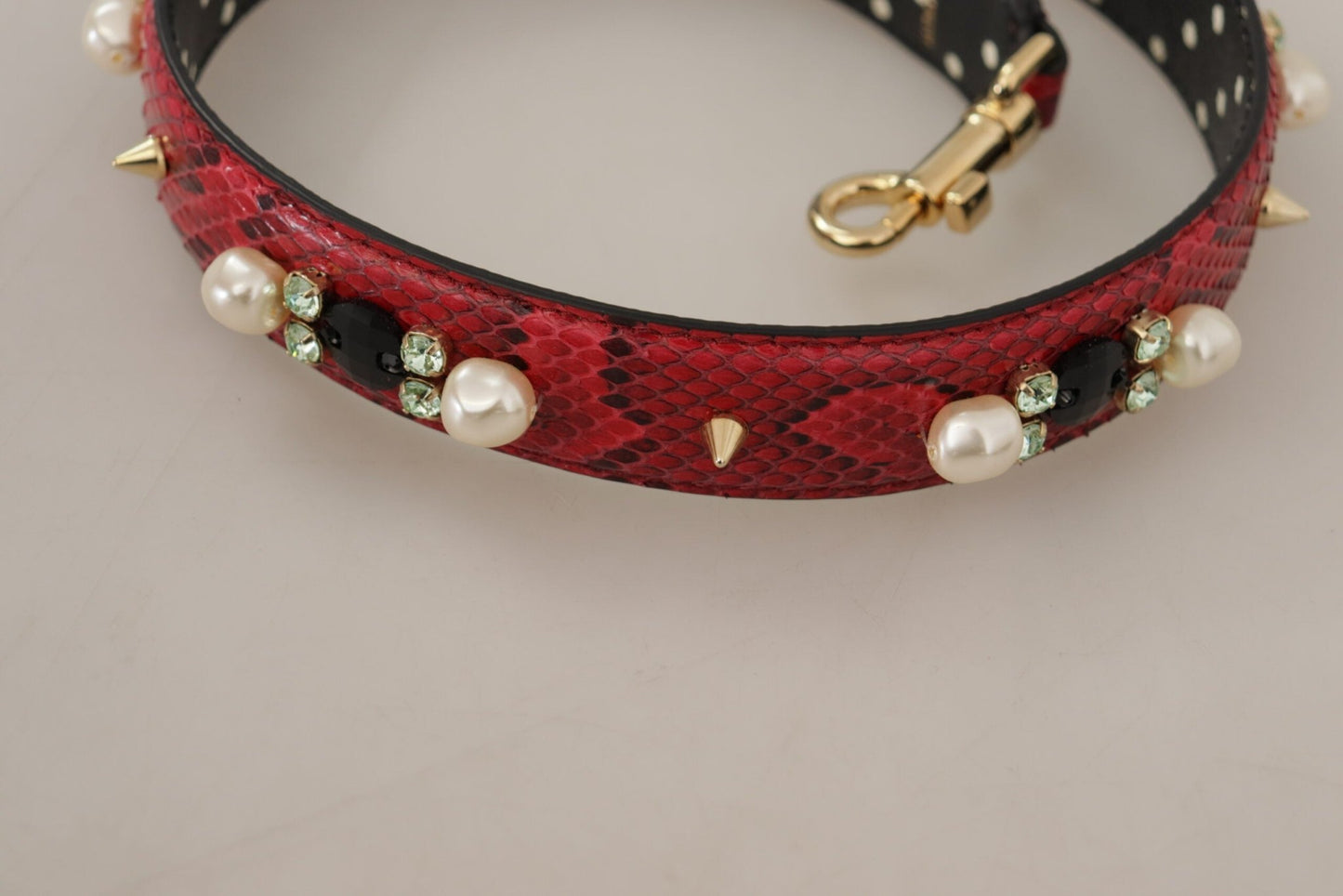 Dolce & Gabbana Elegant Red Python Leather Shoulder Strap - Sandy Store ByNet