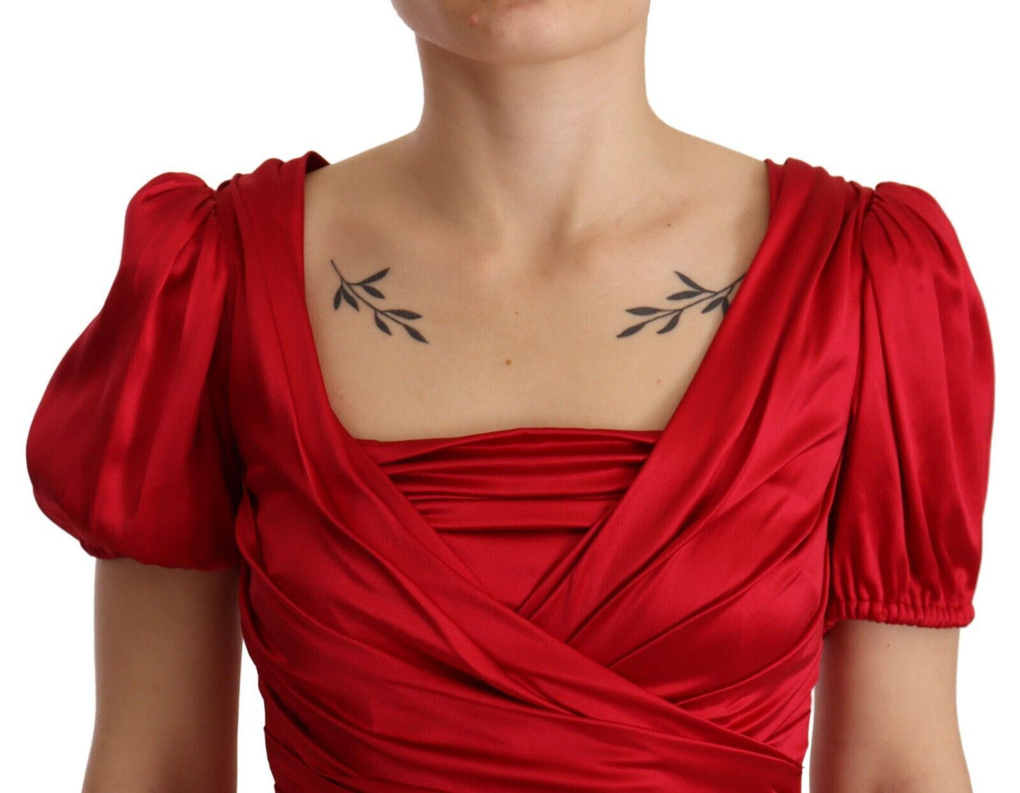 Dolce & Gabbana Elegant Red Silk Stretch Mermaid Dress - Sandy Store ByNet