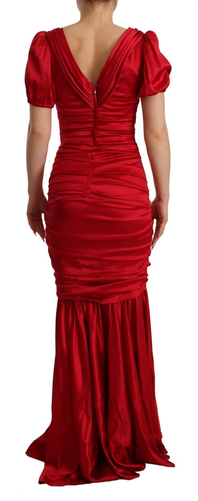 Dolce & Gabbana Elegant Red Silk Stretch Mermaid Dress - Sandy Store ByNet