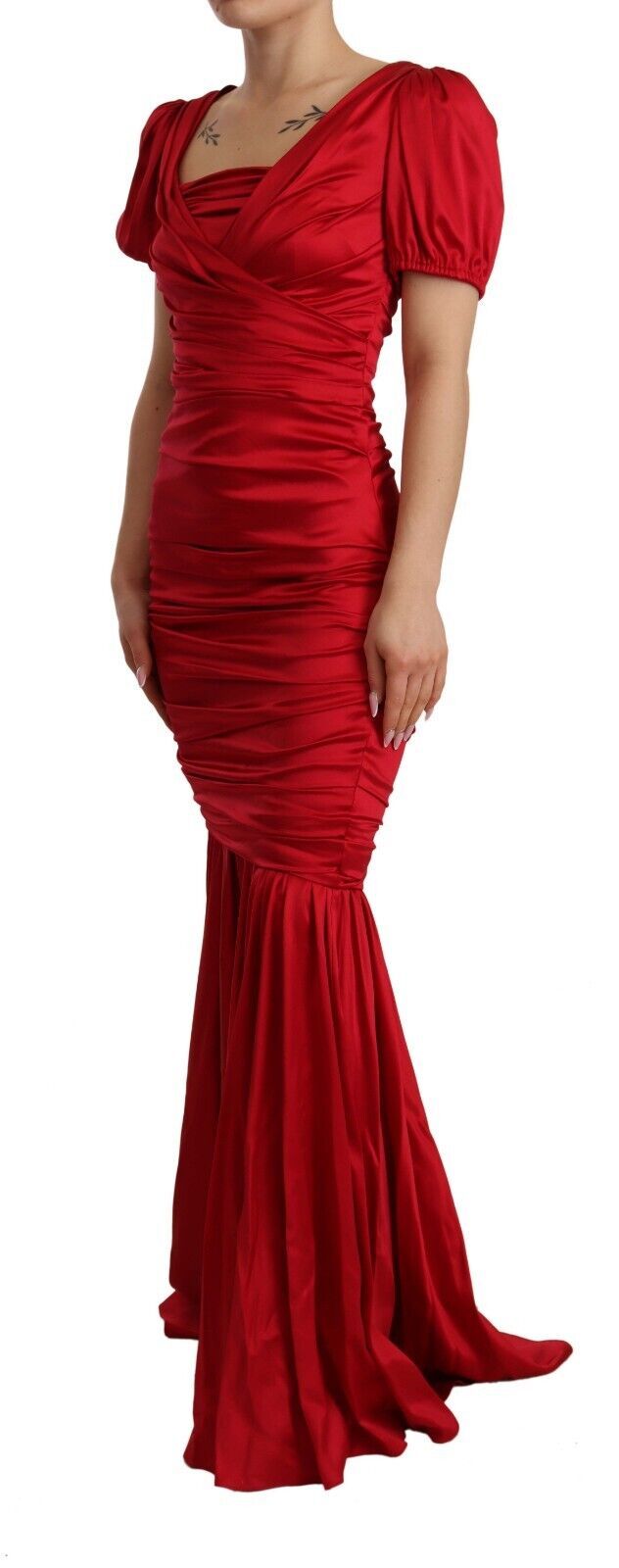 Dolce & Gabbana Elegant Red Silk Stretch Mermaid Dress - Sandy Store ByNet