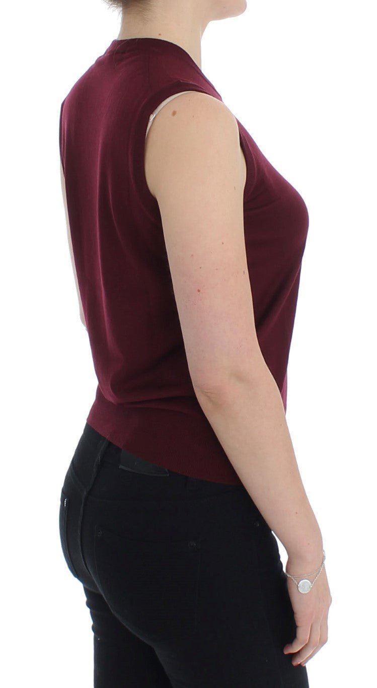 Dolce & Gabbana Elegant Red Wool Sleeveless Pullover Vest - Sandy Store ByNet