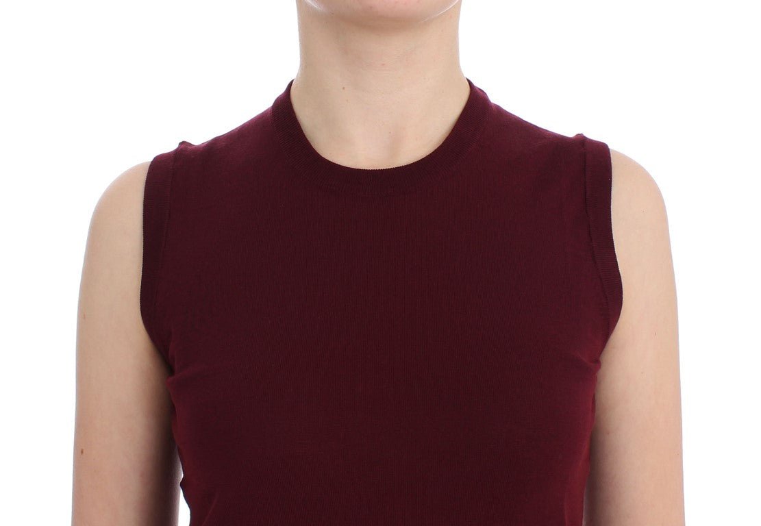 Dolce & Gabbana Elegant Red Wool Sleeveless Pullover Vest - Sandy Store ByNet