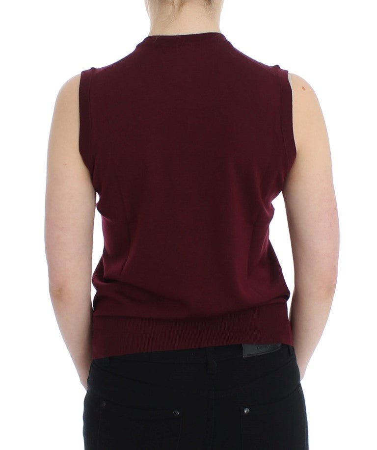 Dolce & Gabbana Elegant Red Wool Sleeveless Pullover Vest - Sandy Store ByNet