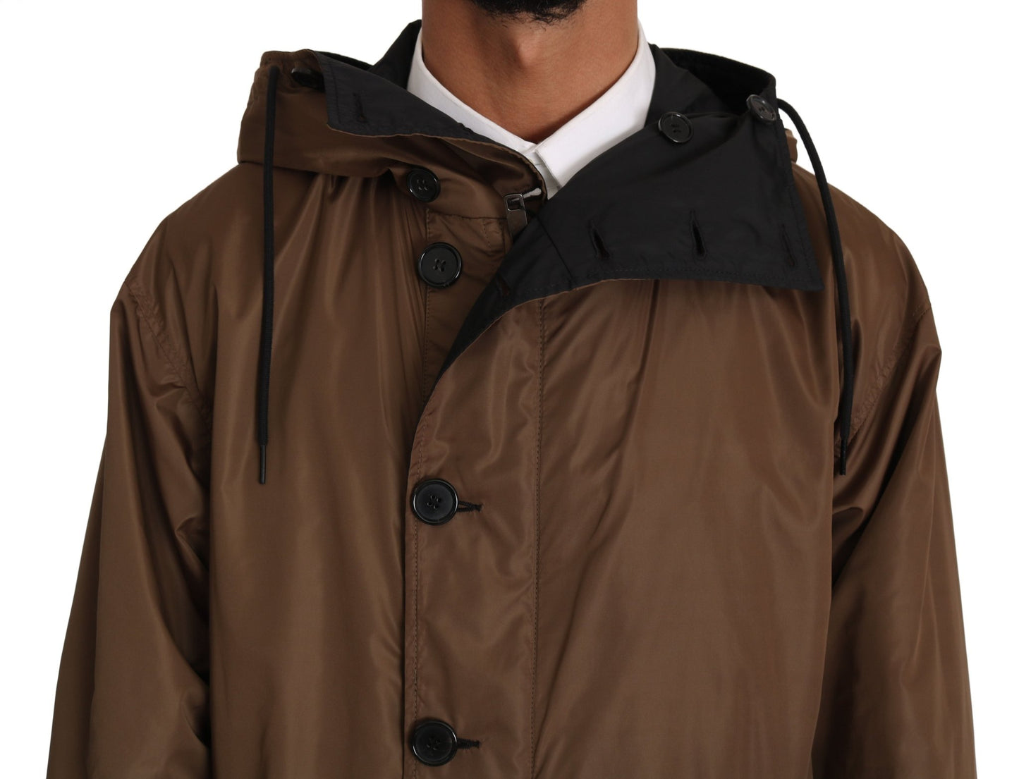 Dolce & Gabbana Elegant Reversible Hooded Raincoat - Sandy Store ByNet