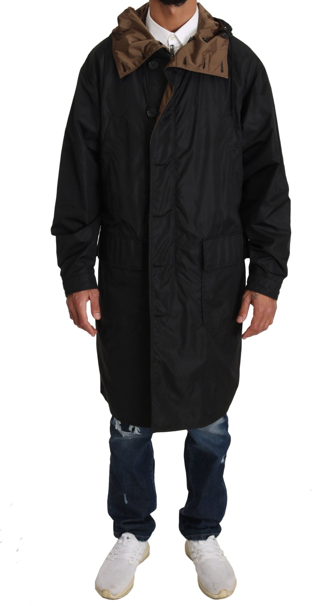 Dolce & Gabbana Elegant Reversible Hooded Raincoat - Sandy Store ByNet