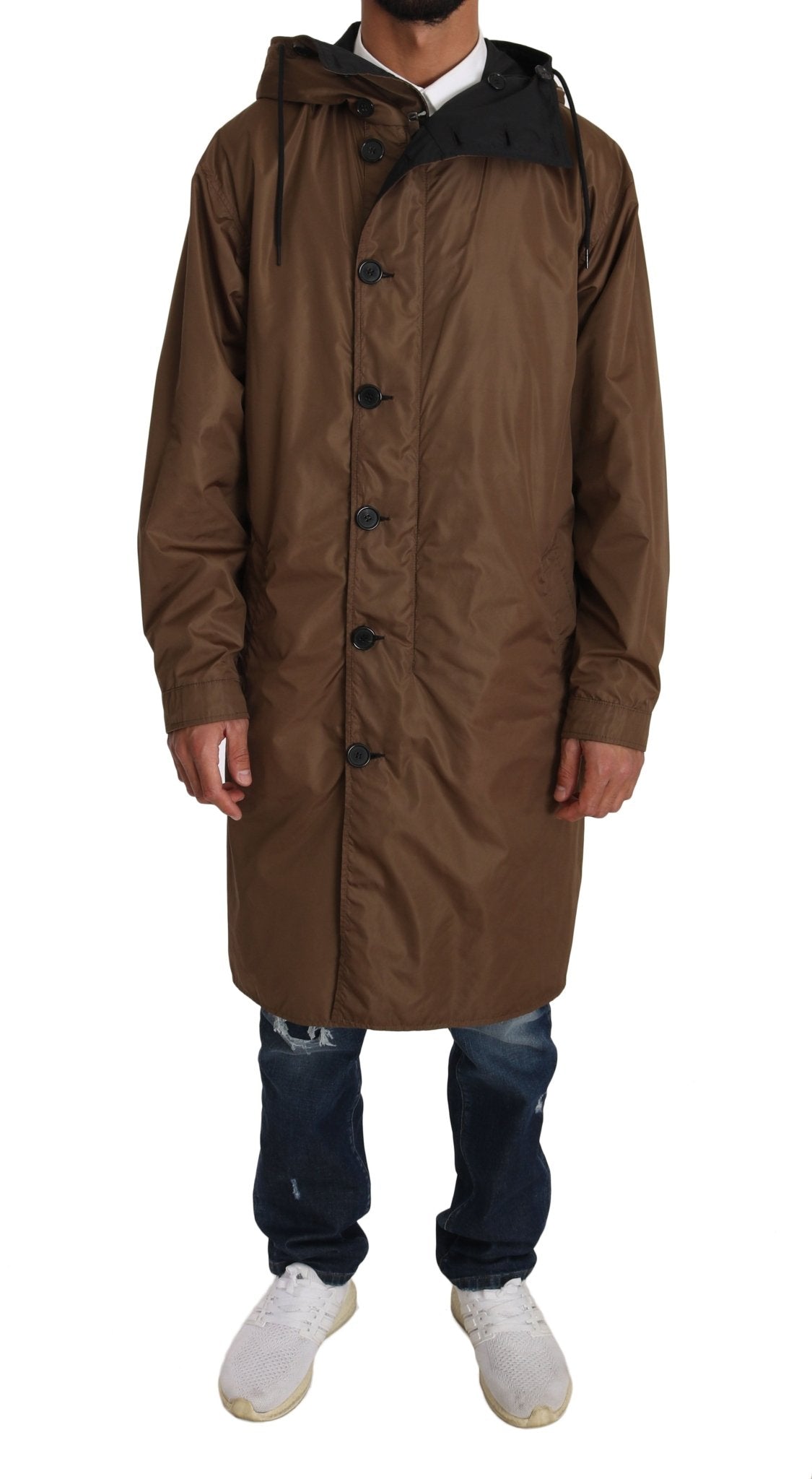 Dolce & Gabbana Elegant Reversible Hooded Raincoat - Sandy Store ByNet