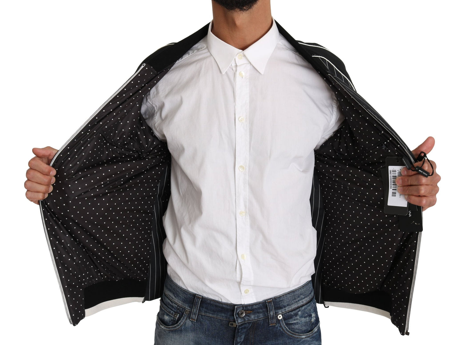 Dolce & Gabbana Elegant Sequined Black Bomber Jacket - Sandy Store ByNet
