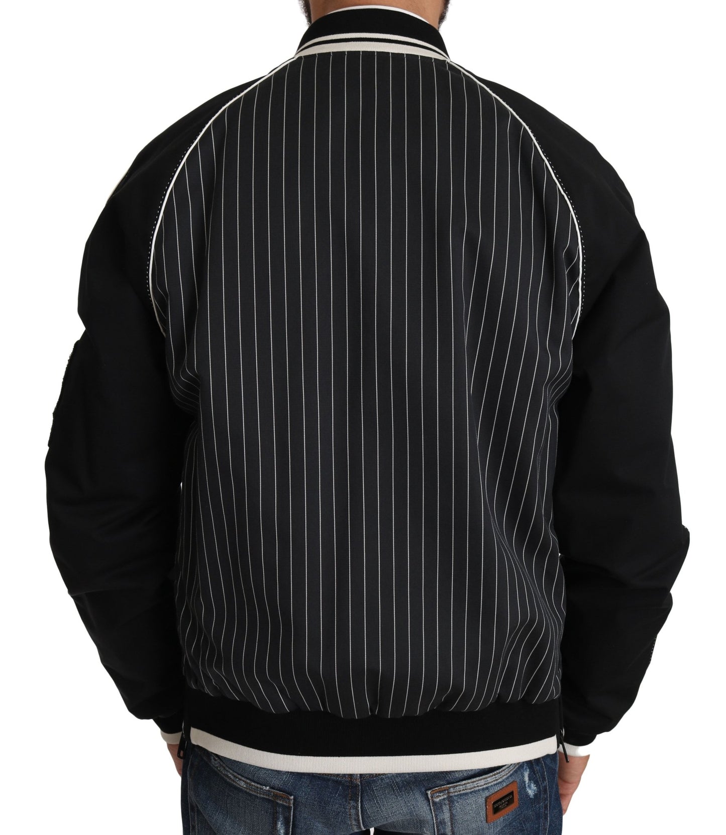 Dolce & Gabbana Elegant Sequined Black Bomber Jacket - Sandy Store ByNet