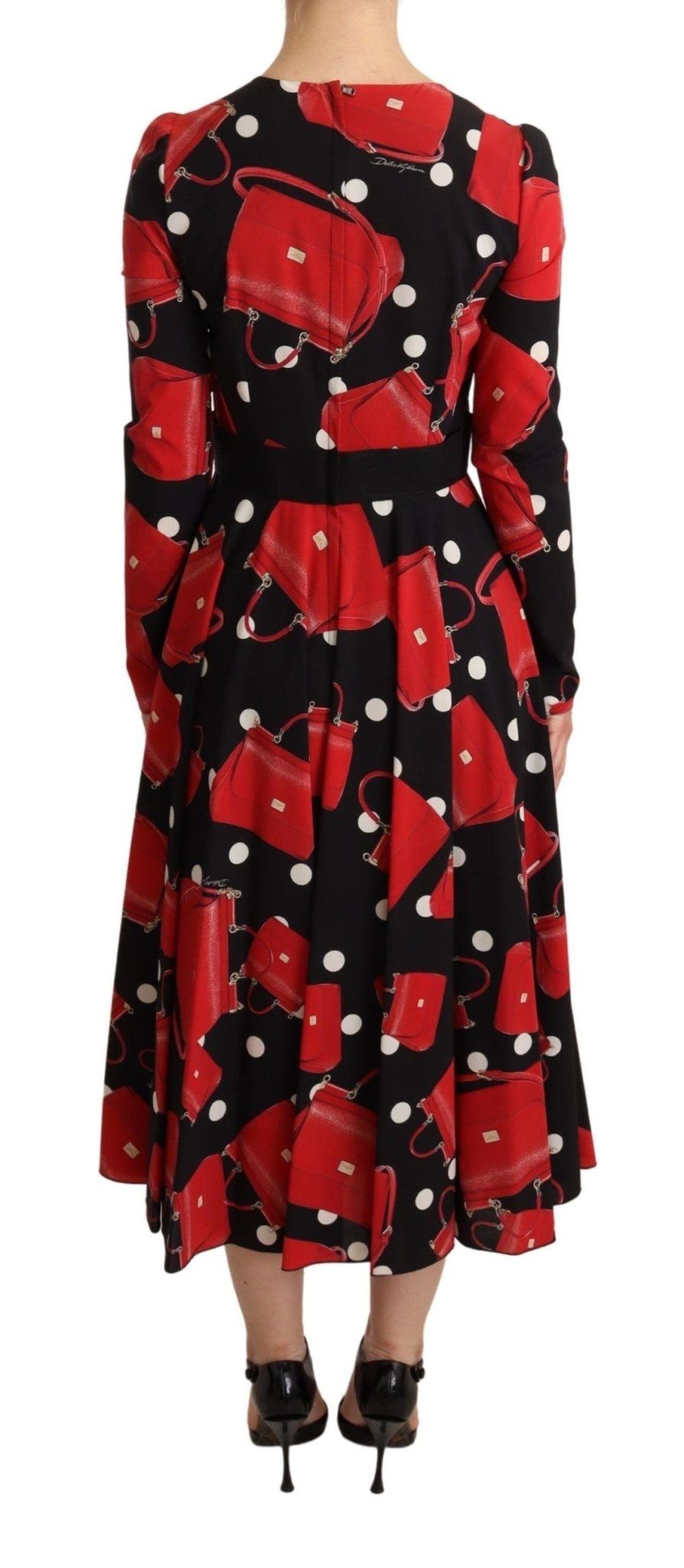 Dolce & Gabbana Elegant Sicily Print Flared Midi Dress - Sandy Store ByNet