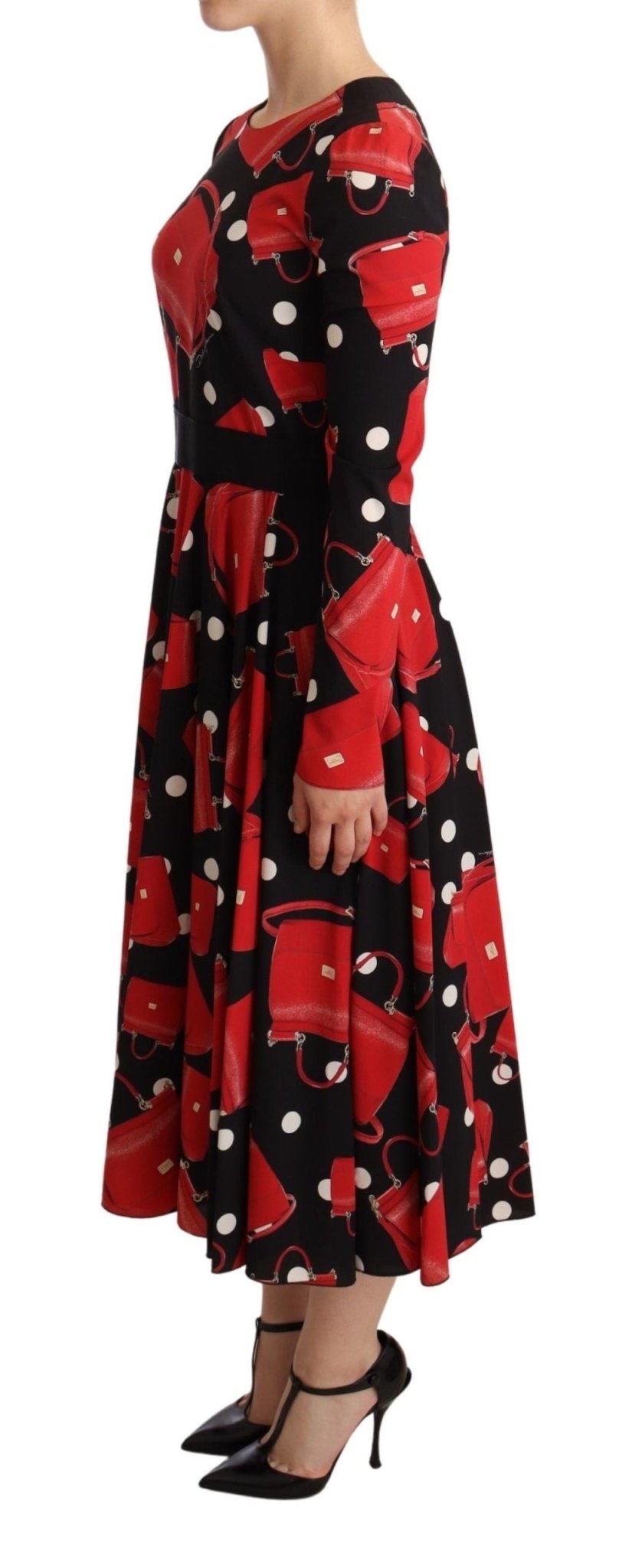 Dolce & Gabbana Elegant Sicily Print Flared Midi Dress - Sandy Store ByNet