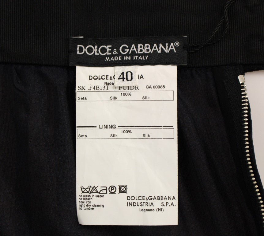 Dolce & Gabbana Elegant Silk Black Skirt for Evenings - Sandy Store ByNet