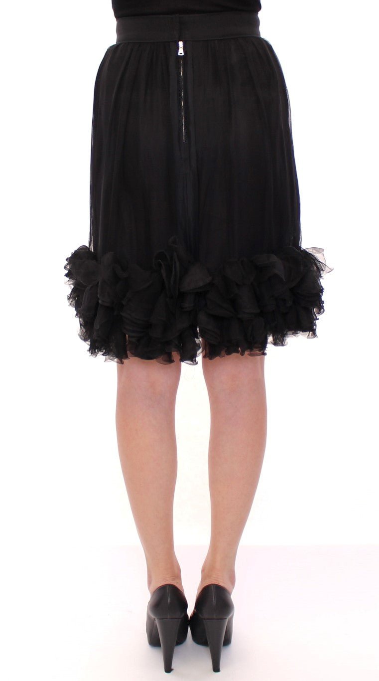 Dolce & Gabbana Elegant Silk Black Skirt for Evenings - Sandy Store ByNet