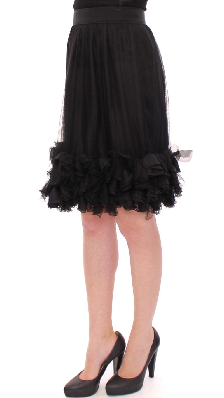 Dolce & Gabbana Elegant Silk Black Skirt for Evenings - Sandy Store ByNet