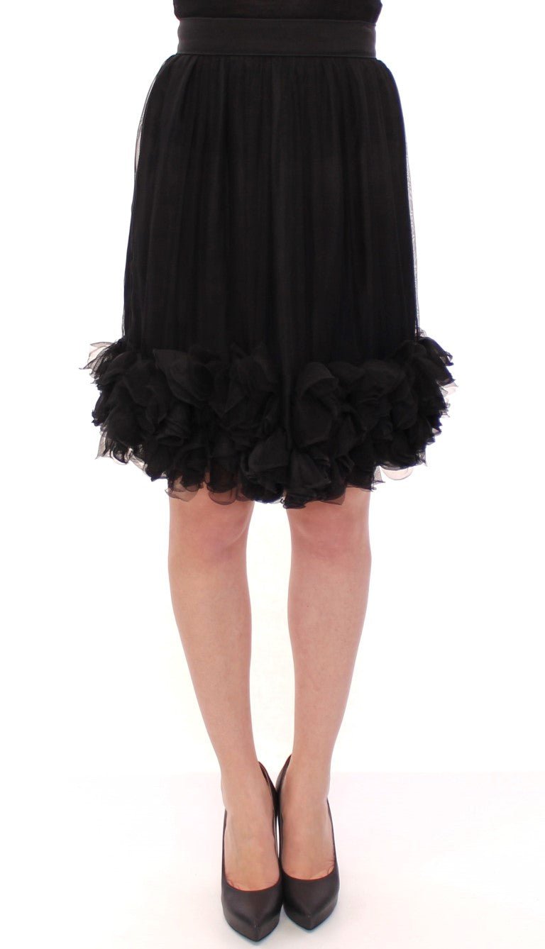 Dolce & Gabbana Elegant Silk Black Skirt for Evenings - Sandy Store ByNet