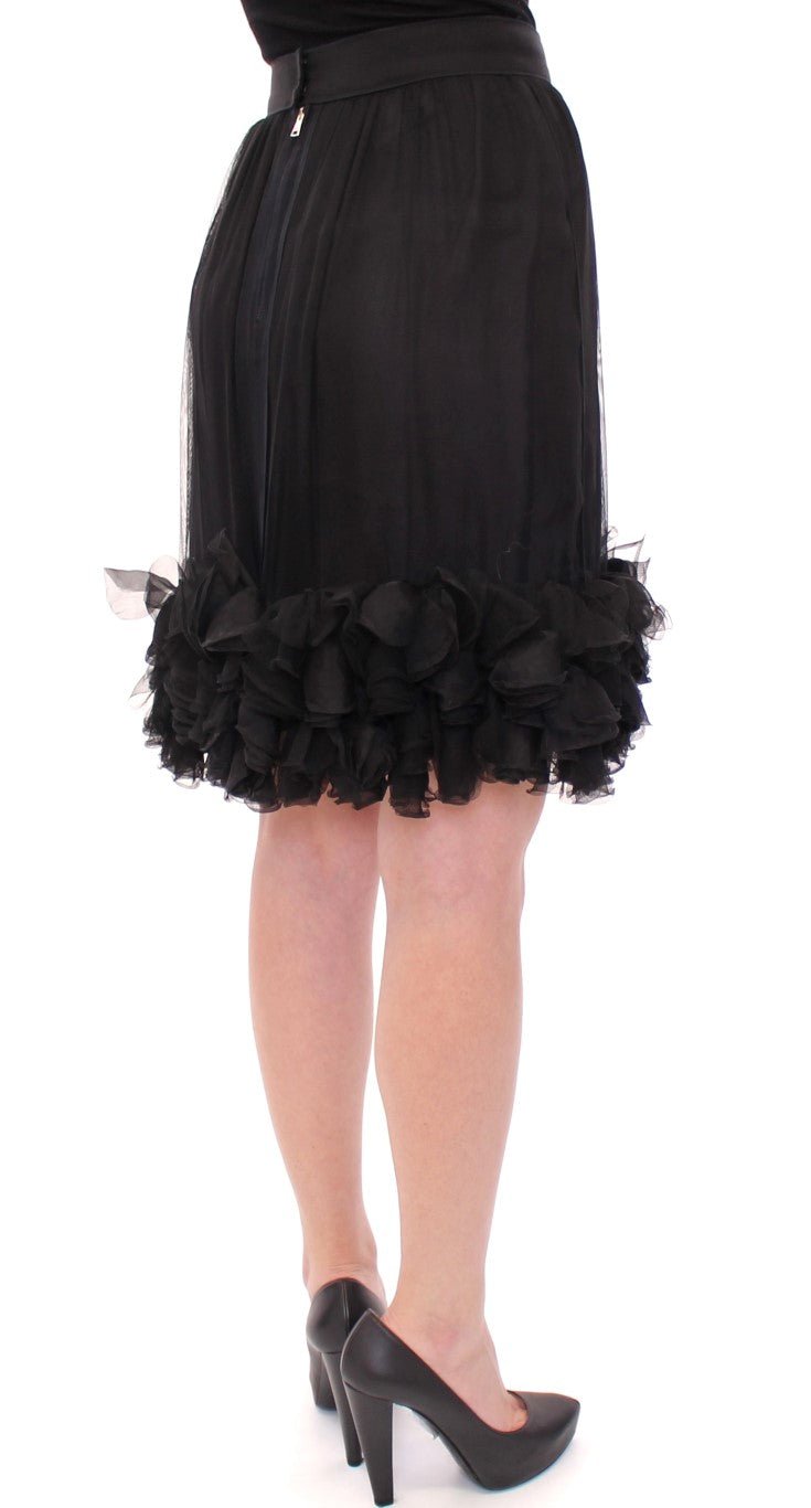 Dolce & Gabbana Elegant Silk Black Skirt for Evenings - Sandy Store ByNet