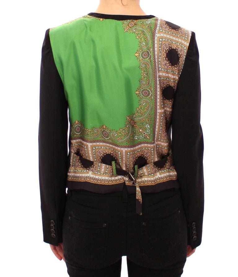 Dolce & Gabbana Elegant Silk - Blend Black Blazer with Scarf Back Detail - Sandy Store ByNet