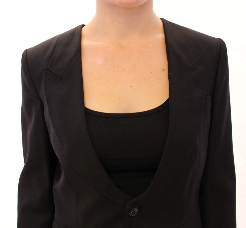 Dolce & Gabbana Elegant Silk - Blend Black Blazer with Scarf Back Detail - Sandy Store ByNet