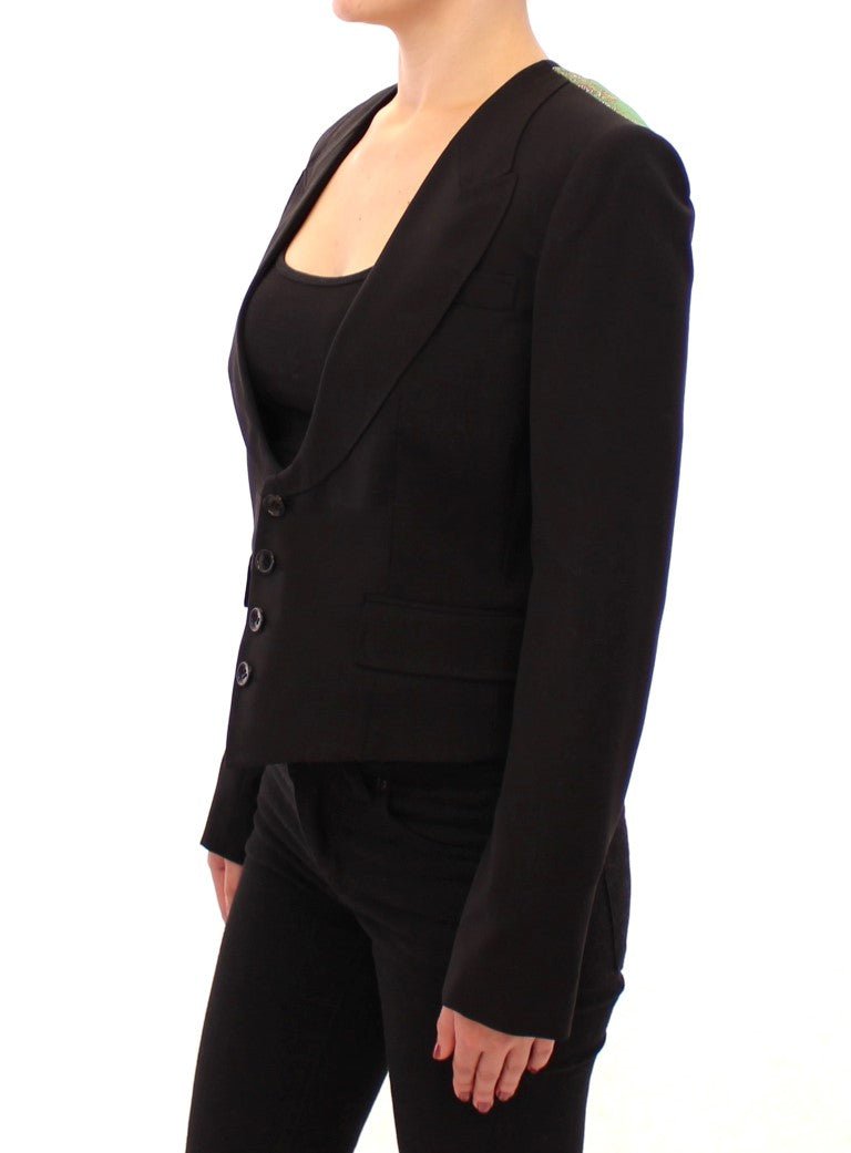 Dolce & Gabbana Elegant Silk - Blend Black Blazer with Scarf Back Detail - Sandy Store ByNet