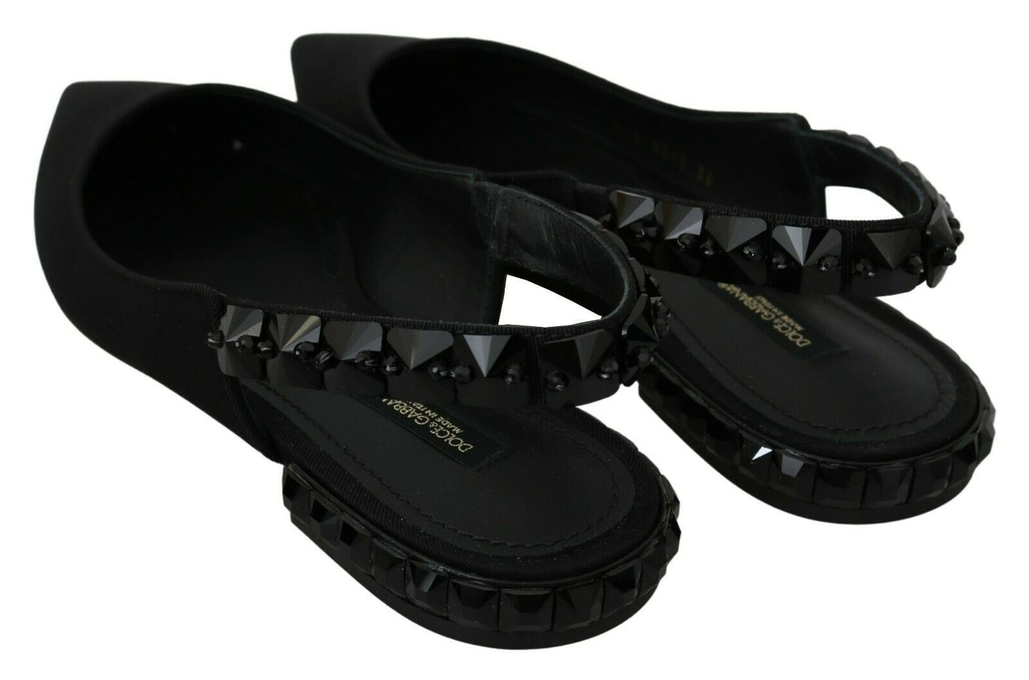 Dolce & Gabbana Elegant Silk Blend Slingback Flats with Crystals - Sandy Store ByNet