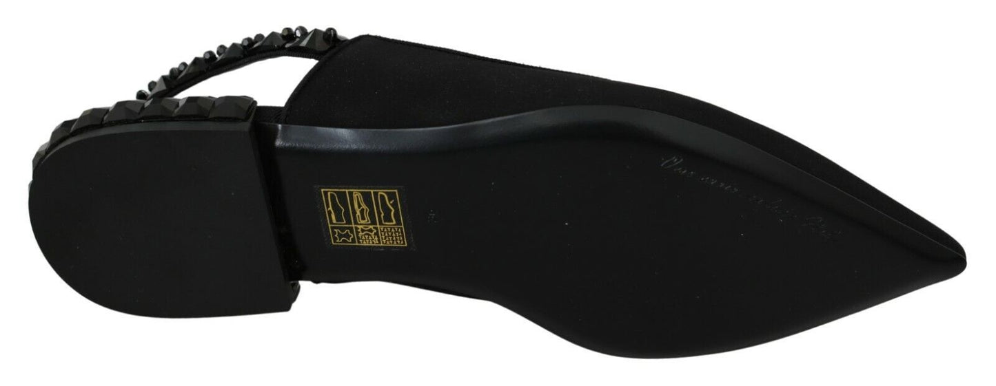 Dolce & Gabbana Elegant Silk Blend Slingback Flats with Crystals - Sandy Store ByNet
