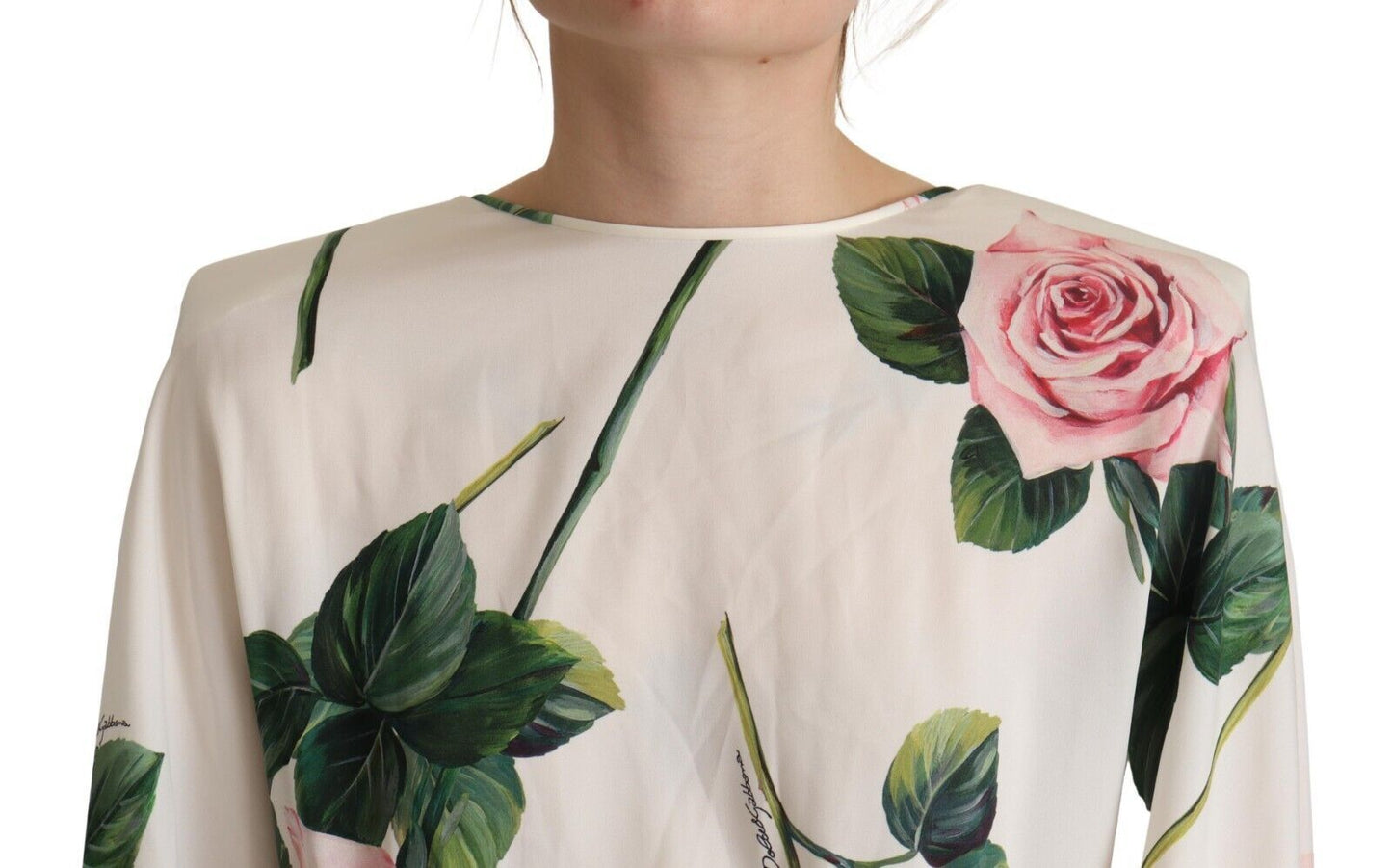 Dolce & Gabbana Elegant Silk Floral A - Line Dress - Sandy Store ByNet
