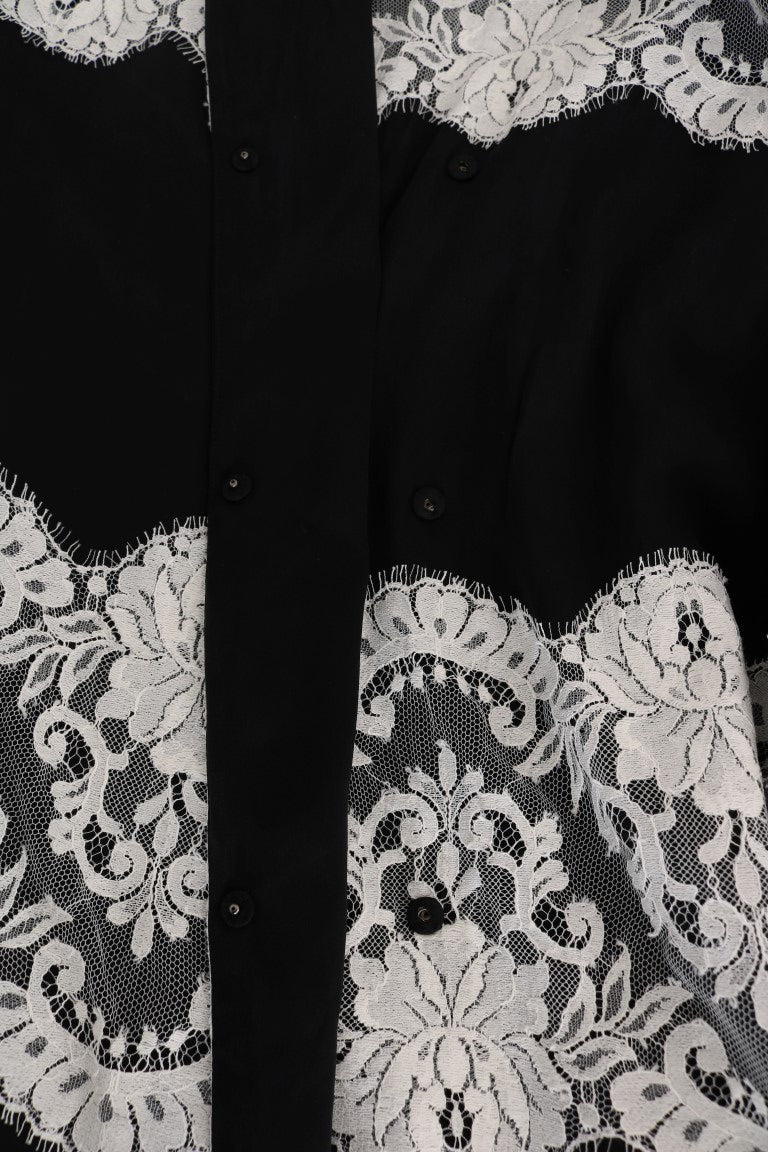 Dolce & Gabbana Elegant Silk Floral Lace Kaftan Maxi Dress - Sandy Store ByNet