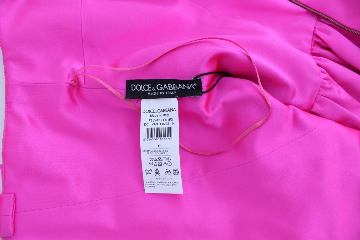 Dolce & Gabbana Elegant Silk Full Length Pink Sheath Dress - Sandy Store ByNet