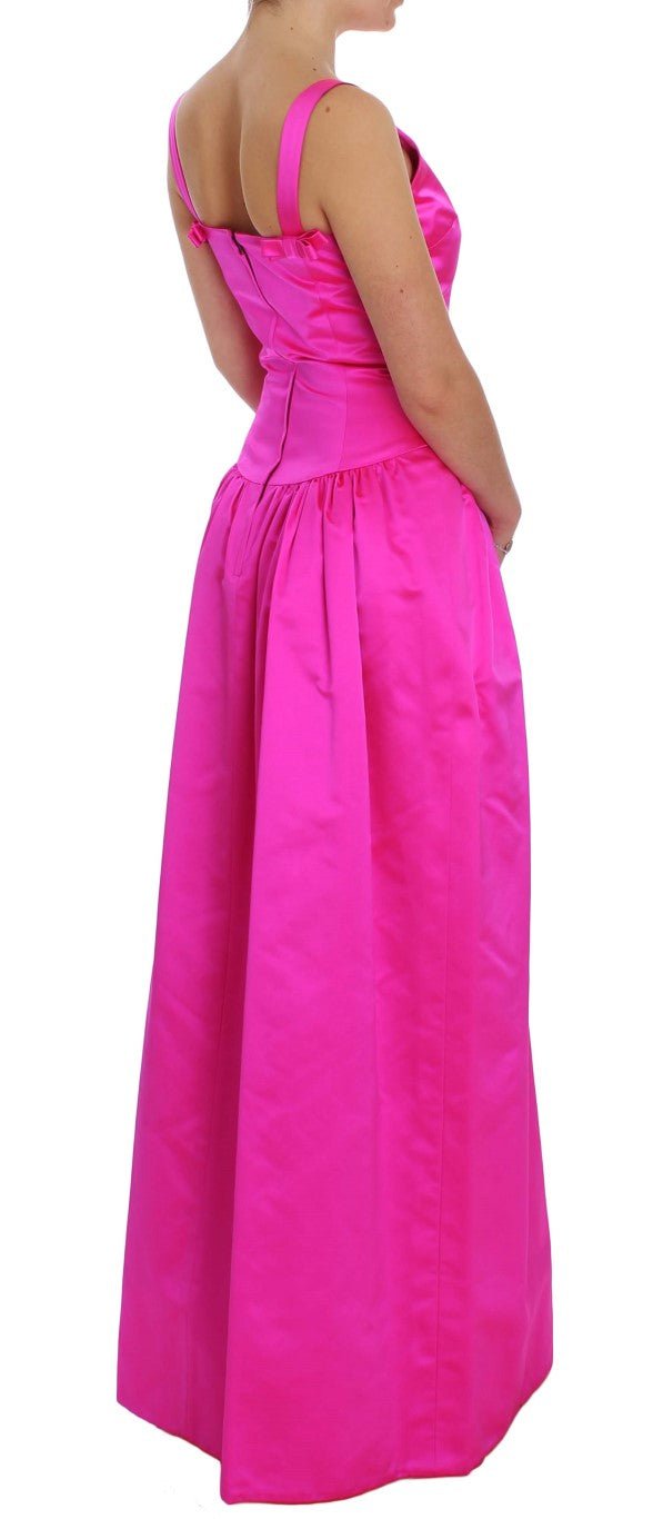 Dolce & Gabbana Elegant Silk Full Length Pink Sheath Dress - Sandy Store ByNet