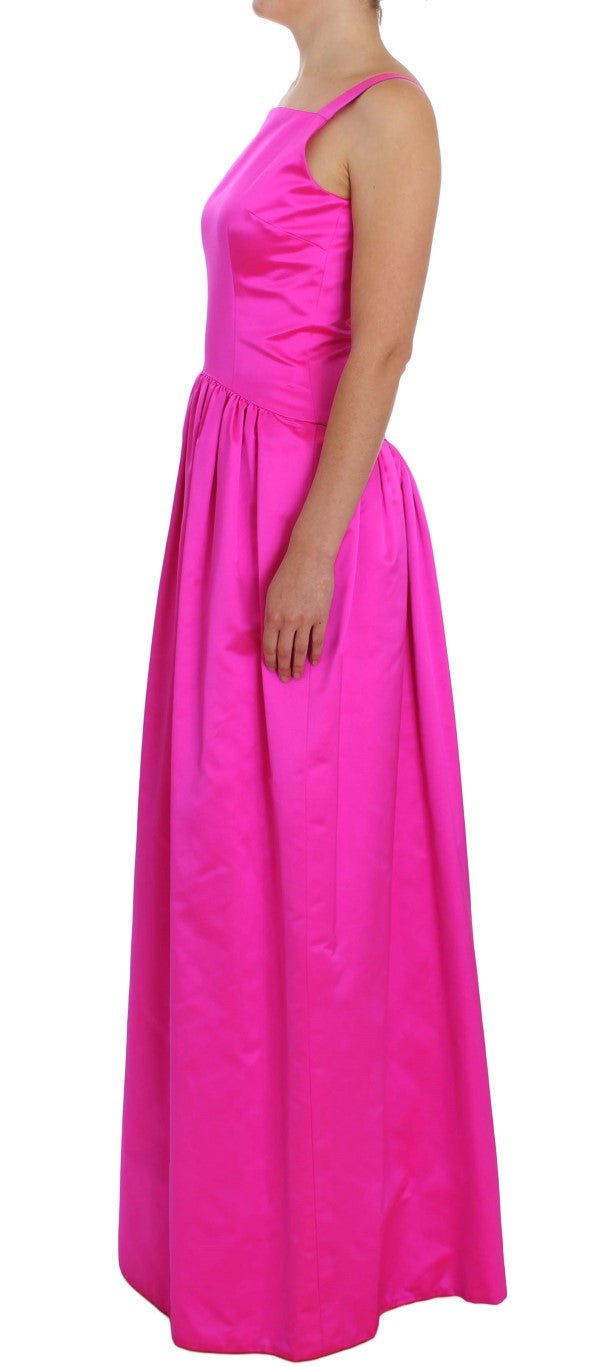 Dolce & Gabbana Elegant Silk Full Length Pink Sheath Dress - Sandy Store ByNet