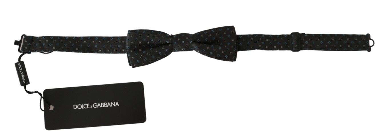 Dolce & Gabbana Elegant Silk Gray Patterned Bow Tie - Sandy Store ByNet