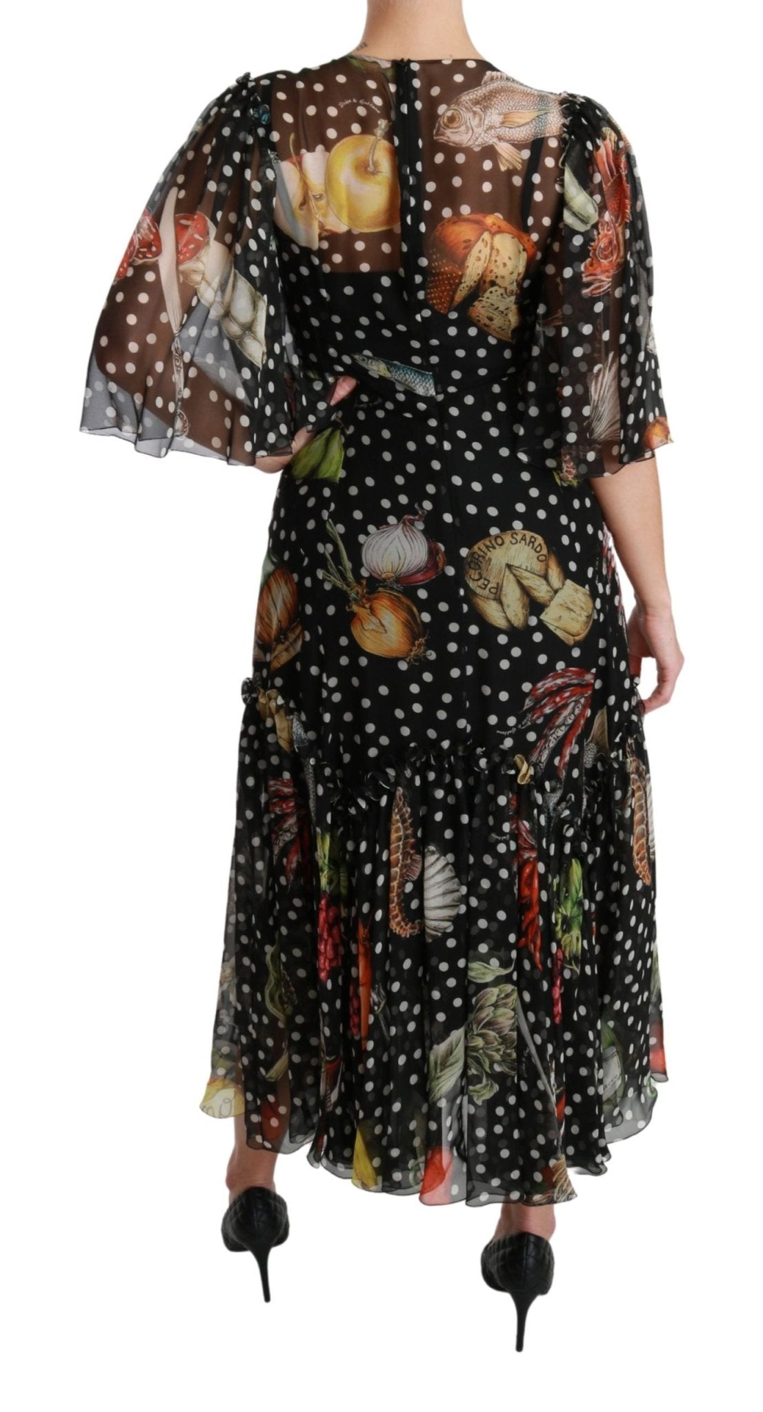 Dolce & Gabbana Elegant Silk Pleated A - Line Maxi Dress - Sandy Store ByNet