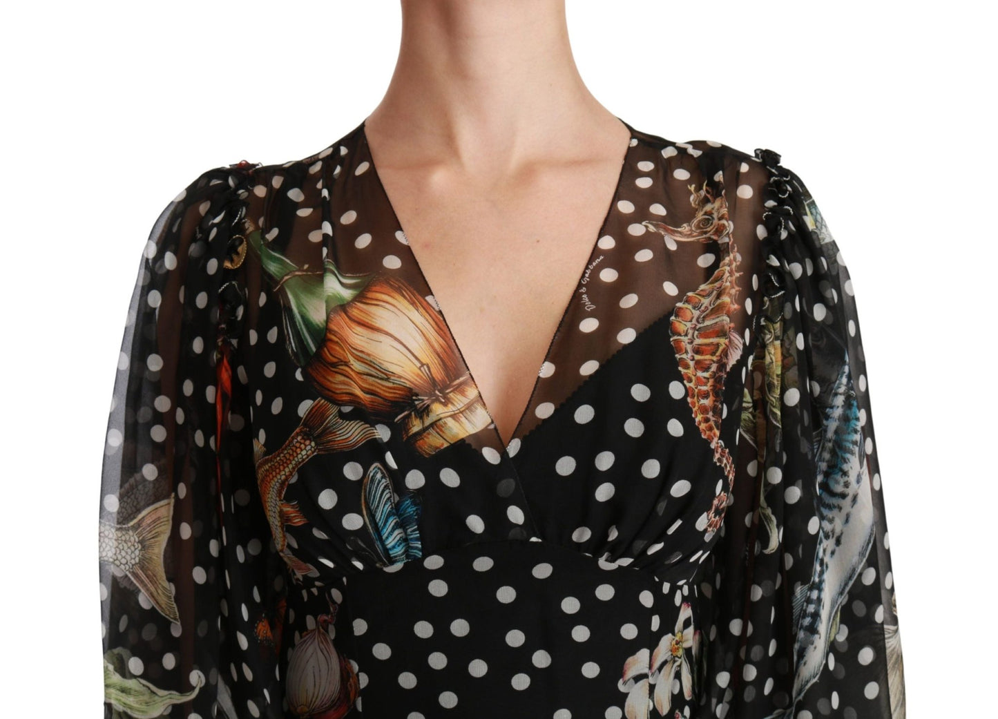 Dolce & Gabbana Elegant Silk Pleated A - Line Maxi Dress - Sandy Store ByNet