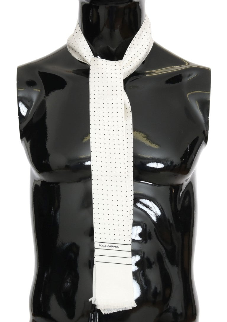 Dolce & Gabbana Elegant Silk Polka Dot Men's Scarf Wrap - Sandy Store ByNet