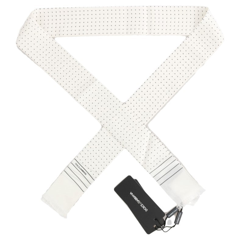 Dolce & Gabbana Elegant Silk Polka Dot Men's Scarf Wrap - Sandy Store ByNet