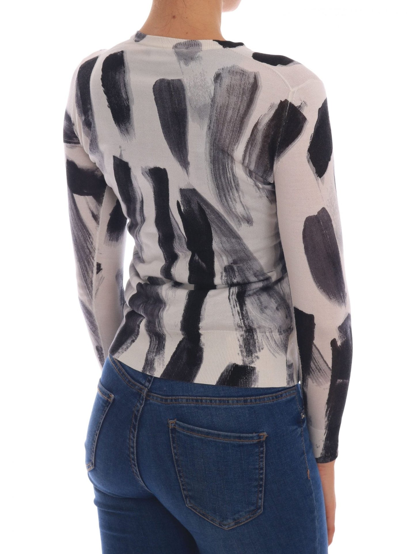 Dolce & Gabbana Elegant Silk Stroke - Pattern Sweater - Sandy Store ByNet
