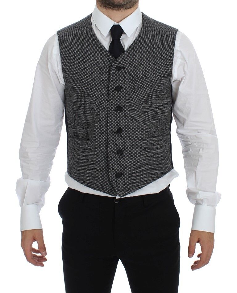 Dolce & Gabbana Elegant Single Breasted Gray Dress Vest - Sandy Store ByNet