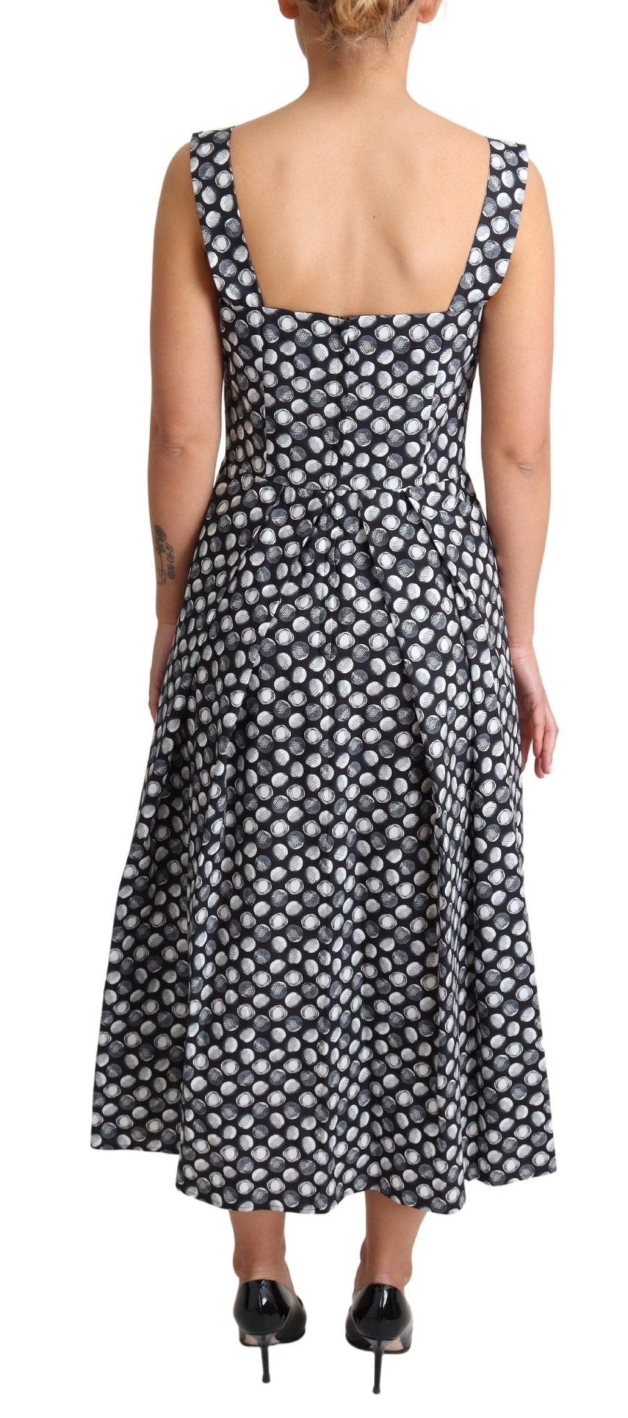 Dolce & Gabbana Elegant Sleeveless Geometric Midi A - Line Dress - Sandy Store ByNet