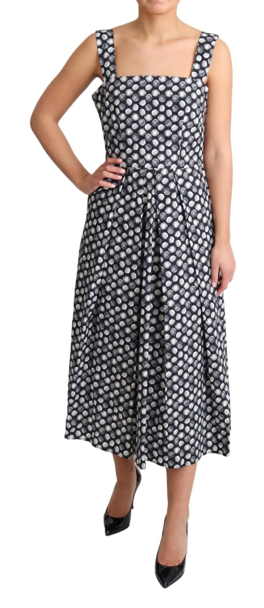 Dolce & Gabbana Elegant Sleeveless Geometric Midi A - Line Dress - Sandy Store ByNet