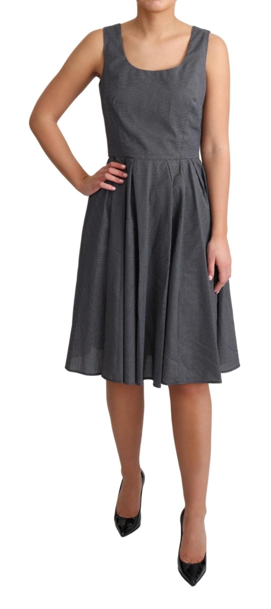 Dolce & Gabbana Elegant Sleeveless Polka Dot A - Line Dress - Sandy Store ByNet
