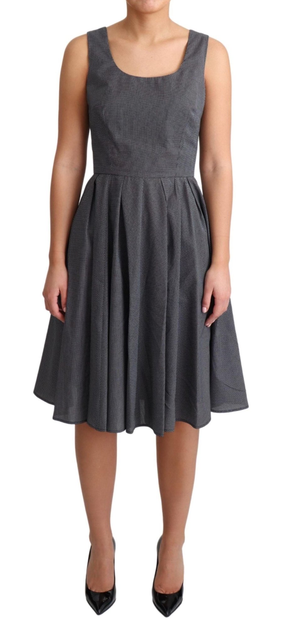 Dolce & Gabbana Elegant Sleeveless Polka Dot A - Line Dress - Sandy Store ByNet