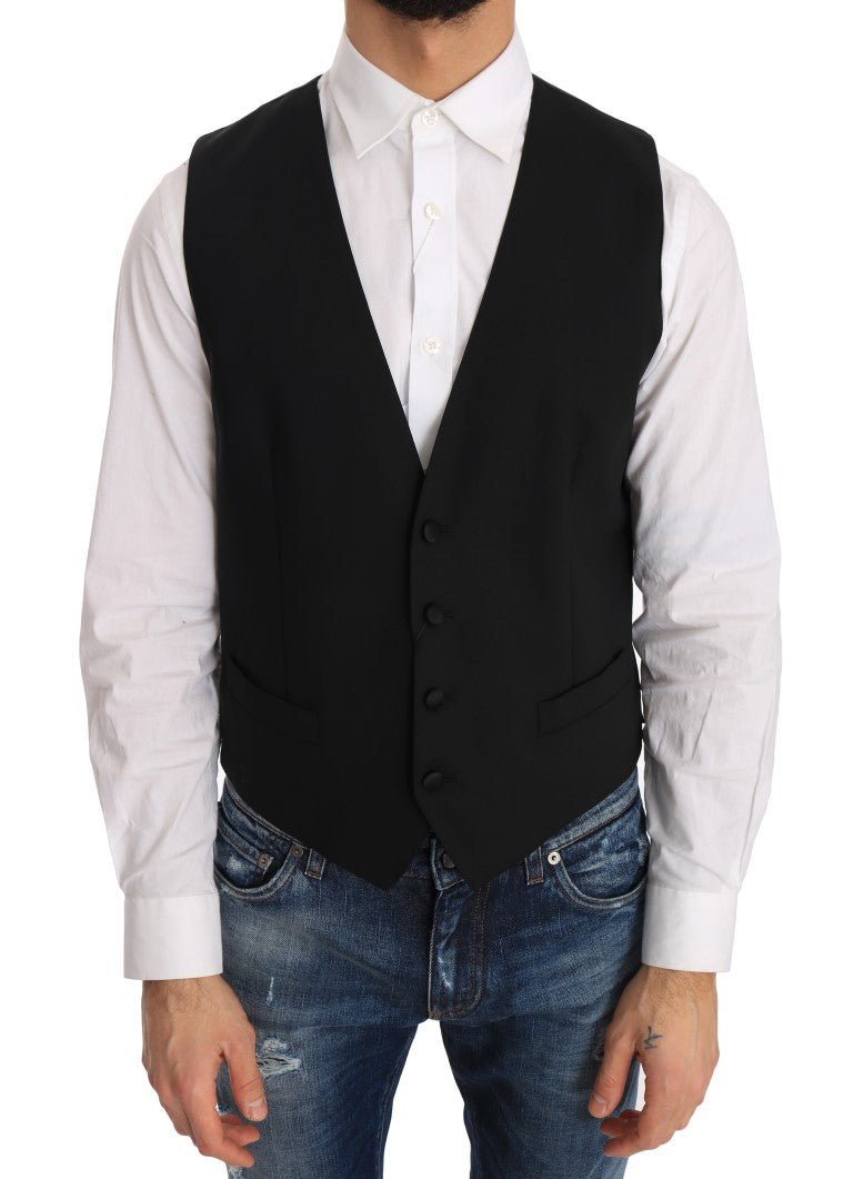 Dolce & Gabbana Elegant Slim Fit Formal Vest in Black - Sandy Store ByNet