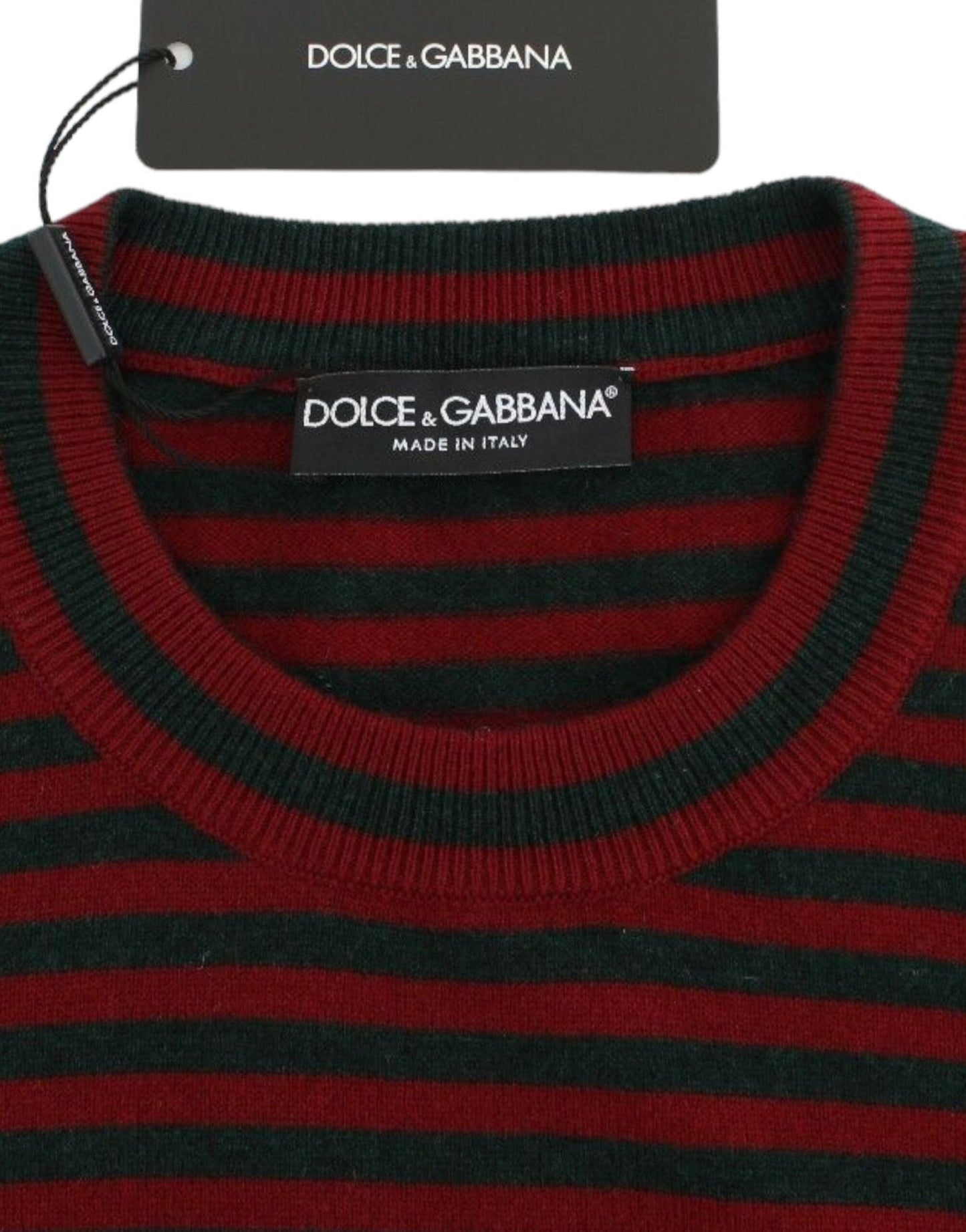 Dolce & Gabbana Elegant Striped Cashmere Crewneck Sweater - Sandy Store ByNet
