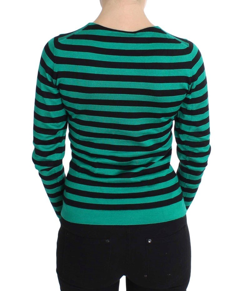 Dolce & Gabbana Elegant Striped Cashmere Silk Sweater - Sandy Store ByNet