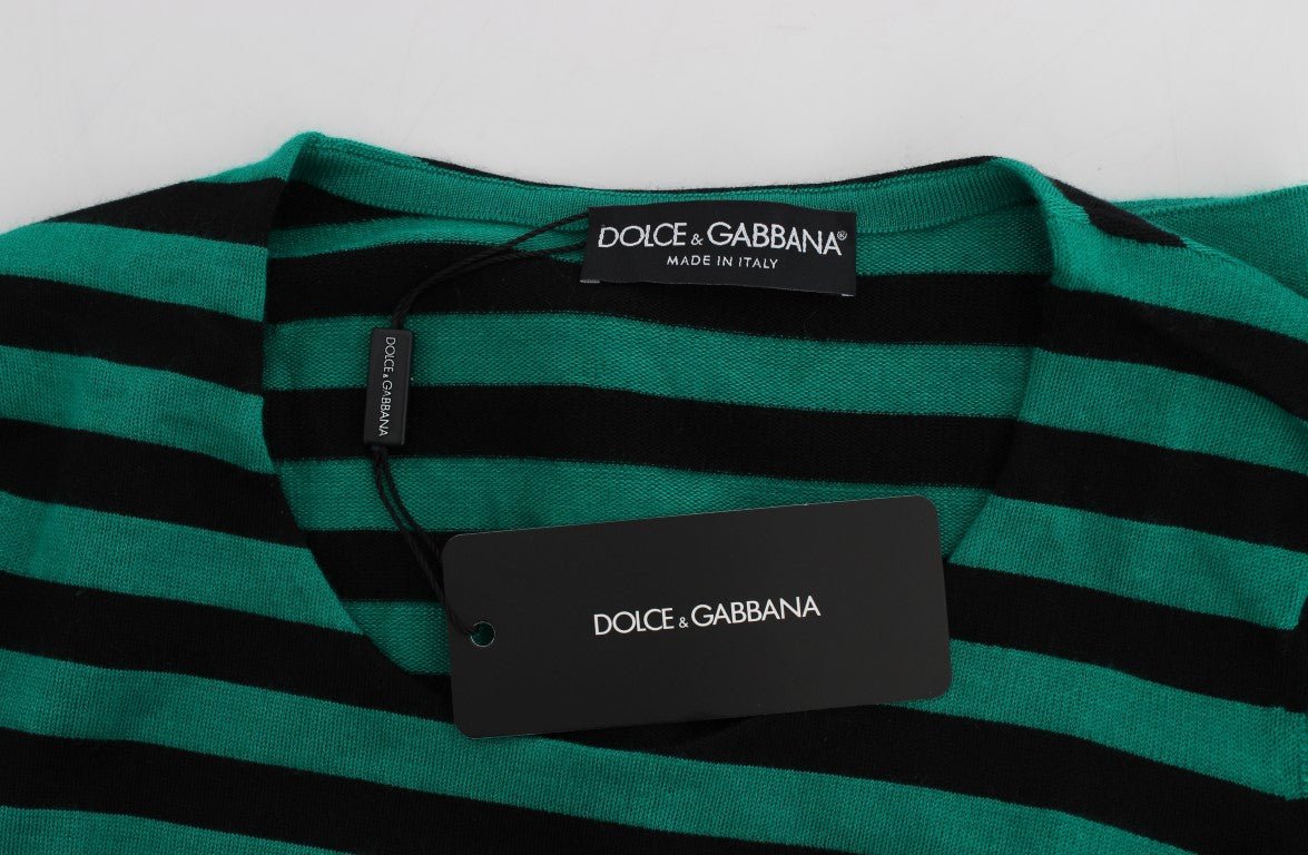 Dolce & Gabbana Elegant Striped Cashmere Silk Sweater - Sandy Store ByNet